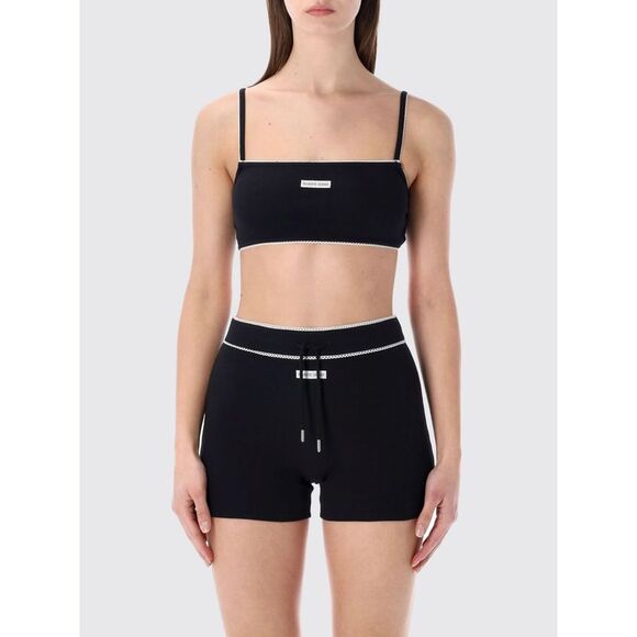 MARINE SERRE Sweaters - Marine Serre Women Cotton Crop Top With Logo Marine Serre